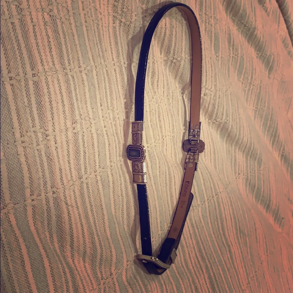 Brighton belt with silver and stone details.